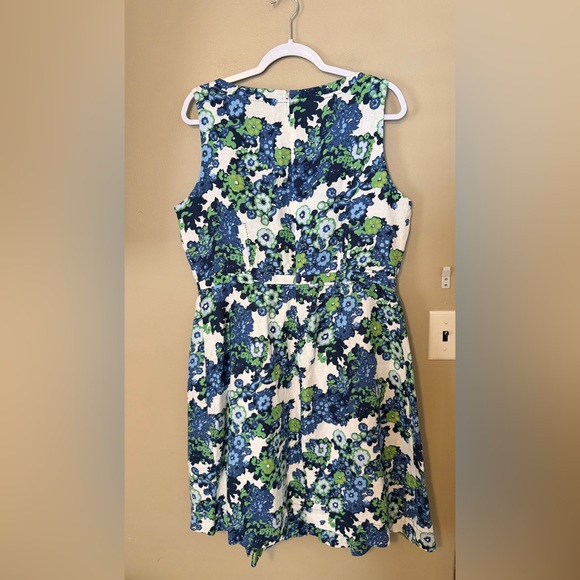 Tory Burch Amalia Linen Floral Fit & Flare Dress - Picture 4 of 8
